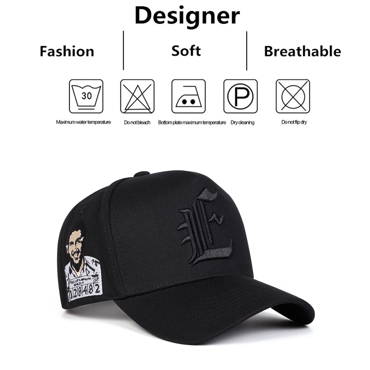 Unisex E Embroidery Baseball Caps Spring Autumn Outdoor Sports Cap