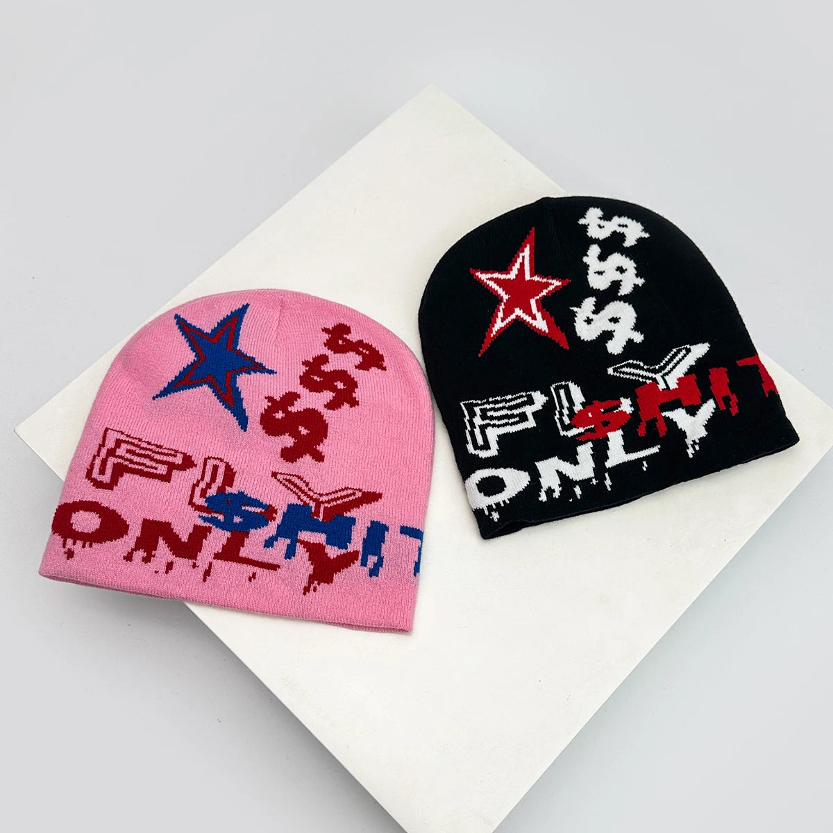 New Unisex Niche Color Block Letter Knitted Hats