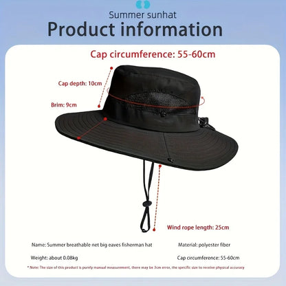 Outdoor Fishing Mountaineering Fisherman Hat Breathable Large Brim Sun Hat