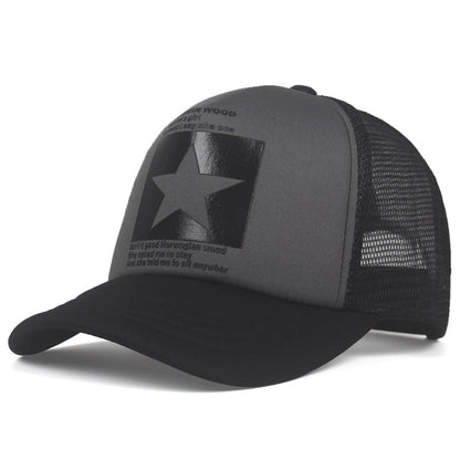 New Trendy Breathable Mesh Hat Pentagram Street Dance Skateboarding Outdoor Leisure Sunshade Baseball Hat Unisex