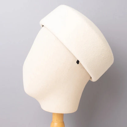 Vintage Hard Top Flat Fedoras Hats Women 100% Wool Felt Berets Hat