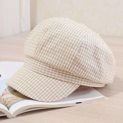 Korean-Style Retro Striped Painter Beret
