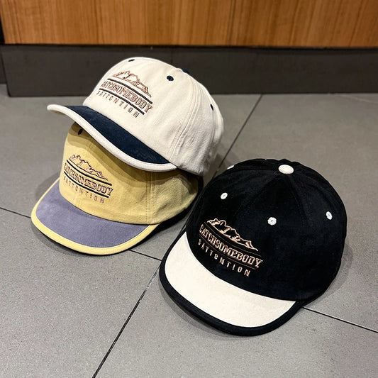 Quick-Drying Unisex Retro Baseball Cap With Adjustable Short Brim