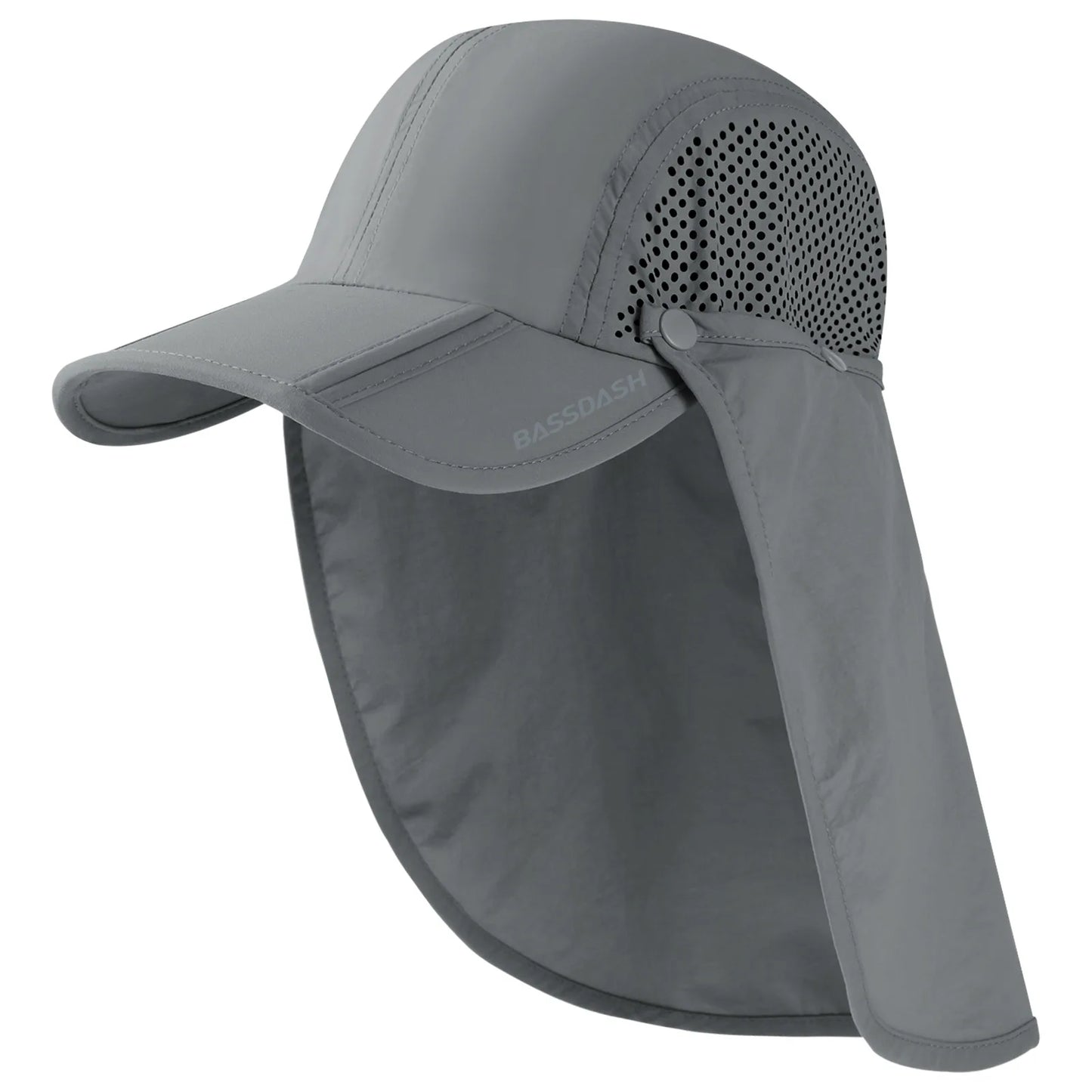 UPF 50+ Foldable Fishing Hat Baseball Cap With Removable Neck Flap Portable