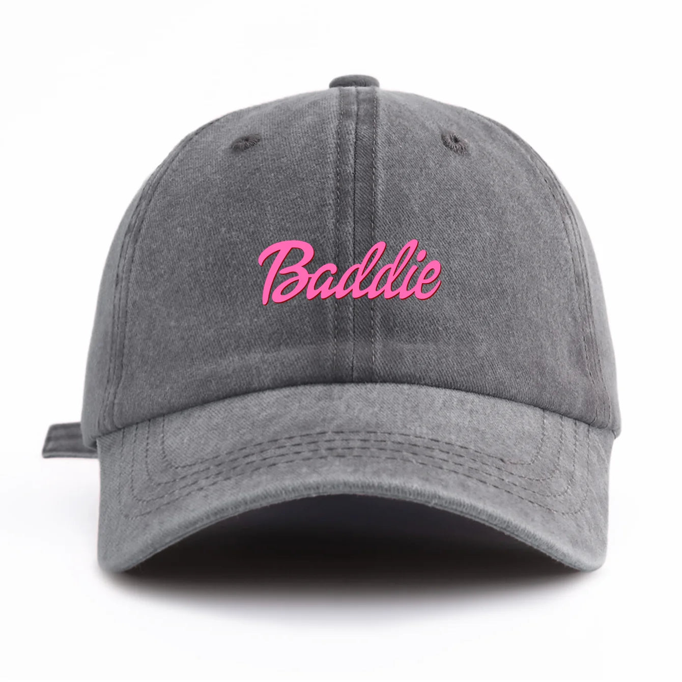 Baddie Print Washed Baseball Cap