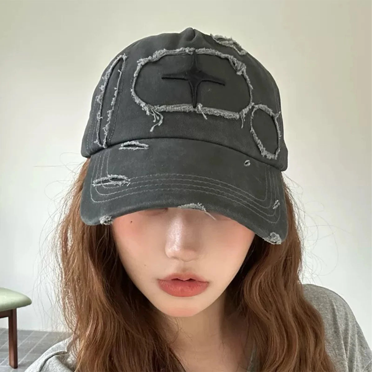 Broken Style Cross Star Letter Embroidery Baseball Hats