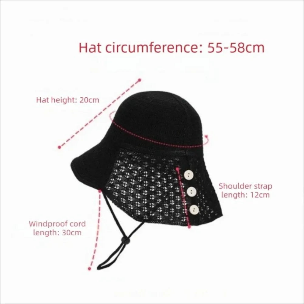 Fashion Breathable Sun Hat Small Shawl UV Protection Fisherman Hat