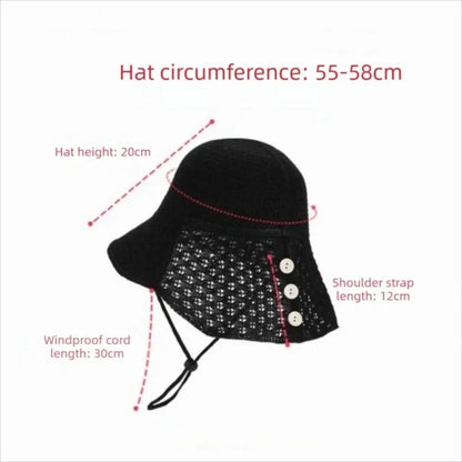 Fashion Breathable Sun Hat Small Shawl UV Protection Fisherman Hat