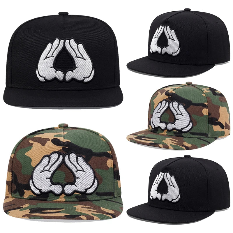 Trendy Light Plate Two Hand Personalized Street Hip Hop Hat