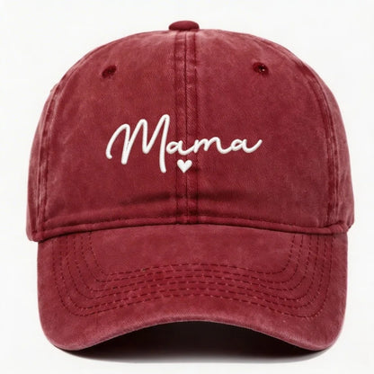 Fashion Washed Cotton Mama Heart Caps