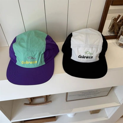 Summer 5-Panel Baseball Cap Flat-Brimmed Breathable Sun Cap