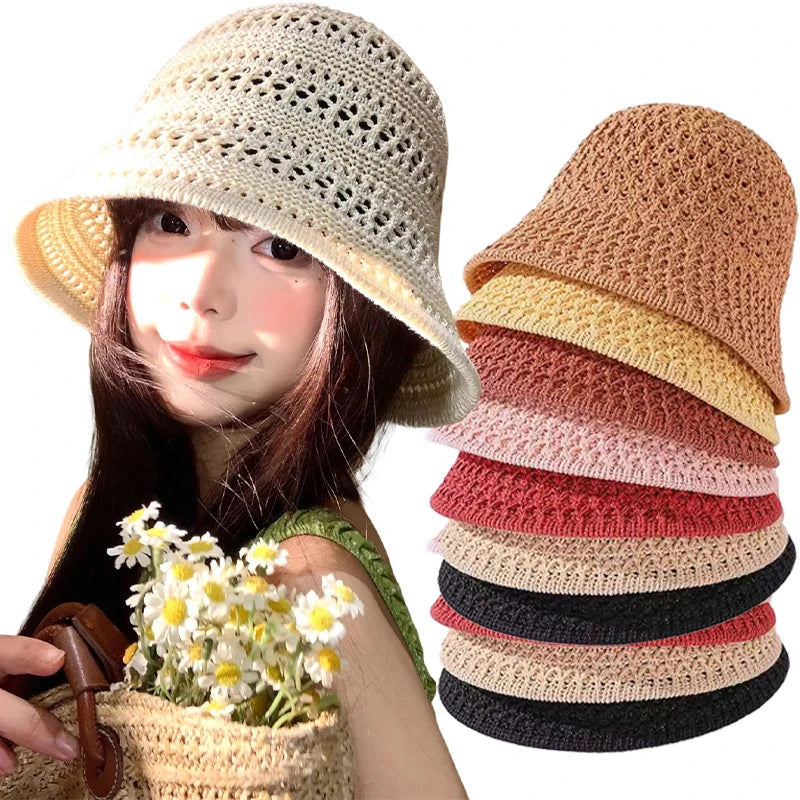 Summer Knitted Breathable Sun Protection And Sunshade Hat