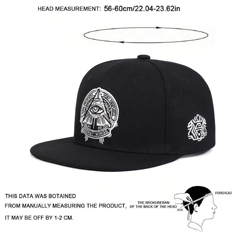 Eye of God Flat Edge Hat Mesh Hat Fashion Men's Street HipHop Hat Women's