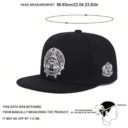 Eye of God Flat Edge Hat Mesh Hat Fashion Men's Street HipHop Hat Women's