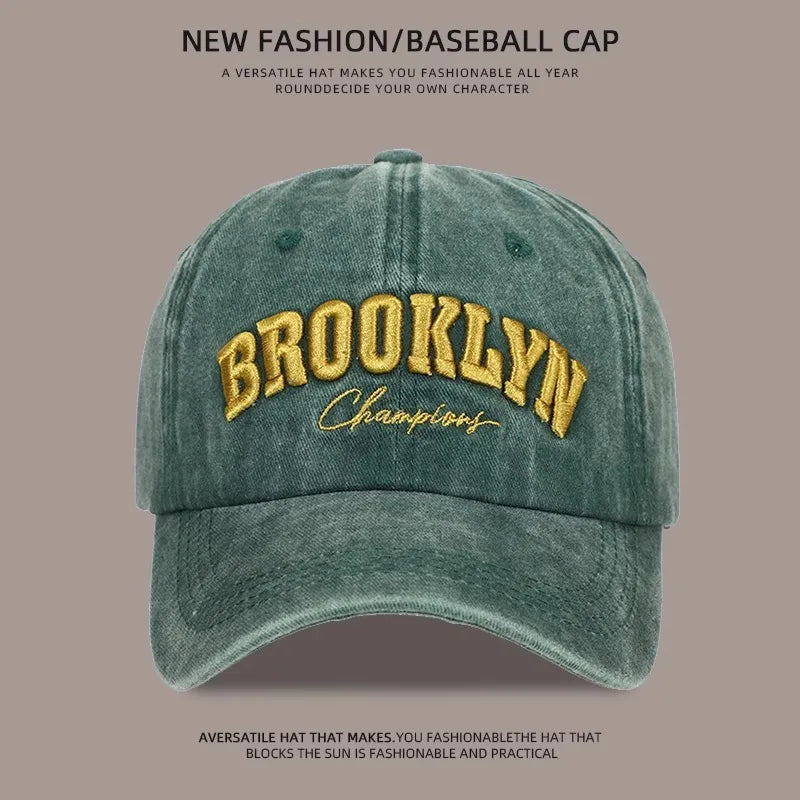 Brookklyn Alphabet 3D Letter Embroidery Baseball Hat Hip-Hop Men Women