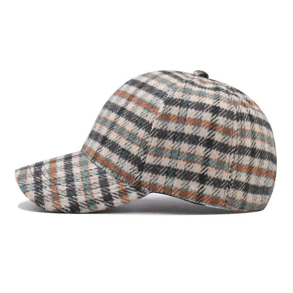 Adjustable Casual Versatile Houndstooth Unisex Plaid Baseball Cap
