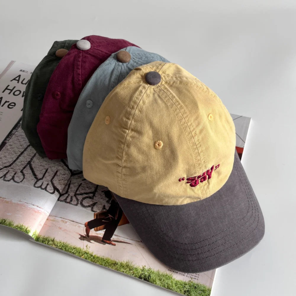 Retro "Sun day" Letter Embroidery Baseball Caps For Men Women
