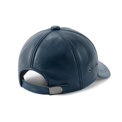 Men's Adjustable Baseball Cap Winter Driving Hunting Fishing Hat Genuine Leather Ivy