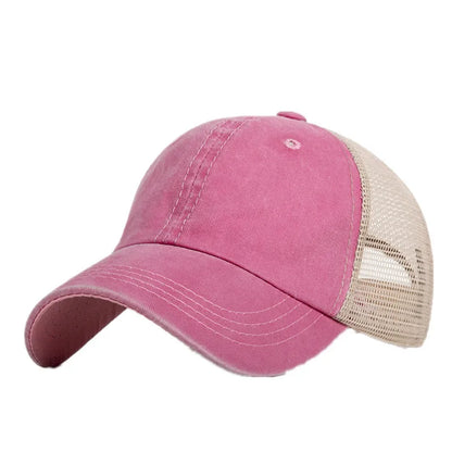 2024 Washed Cotton Mesh Breathable Baseball Cap