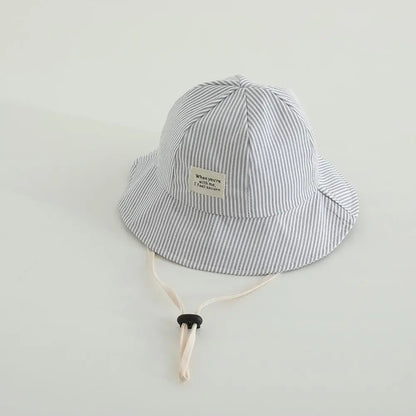 New Panama Summer Striped Children Bucket Hat Baby Boys And Girls Beach