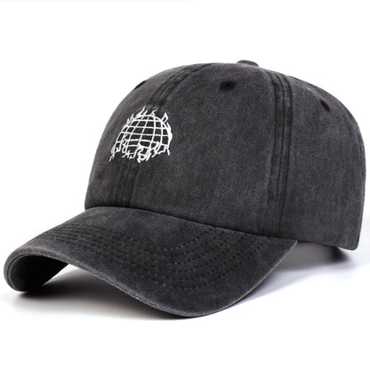 Unisex Earth Embroidery Washed Baseball Cap Spring Autumn