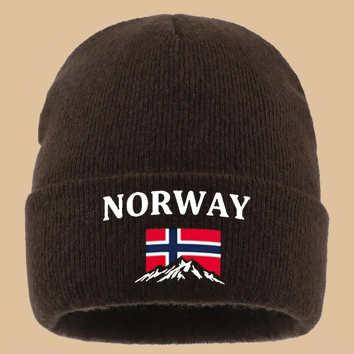 Lined Knit Beanie With Norway Embroidery Vintage Trucker Hat For Youth Couples