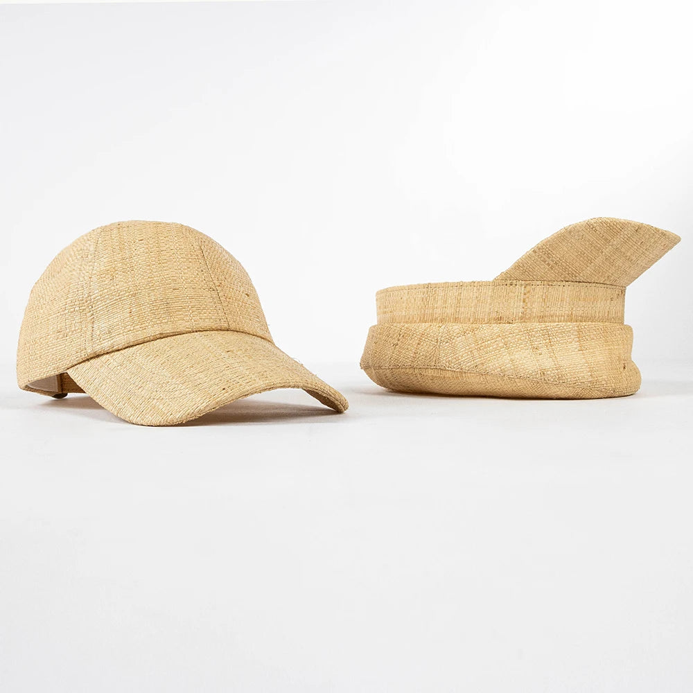 Natural Raffia Straw Baseball Cap Women Straw Cap For Summer