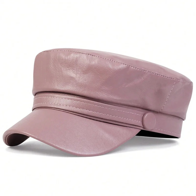 New Korean Leather Beret Fashion Ladies Hat Super Fire Wild Hats High Quality