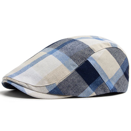 New Multicolor Plaid Beret Women Casual Sun Visor Flat Hat