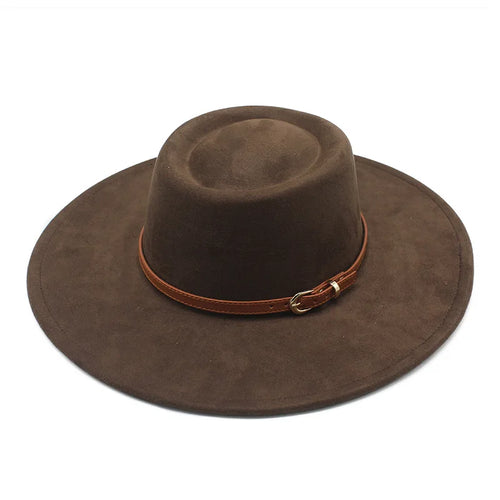 French Style Elegant Dome Hat, Cross-Border New Suede Wide Brim Jazz Hat