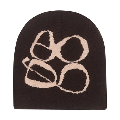 Y2K Letter Knitted Winter Autumn Beanie Cap Men Women