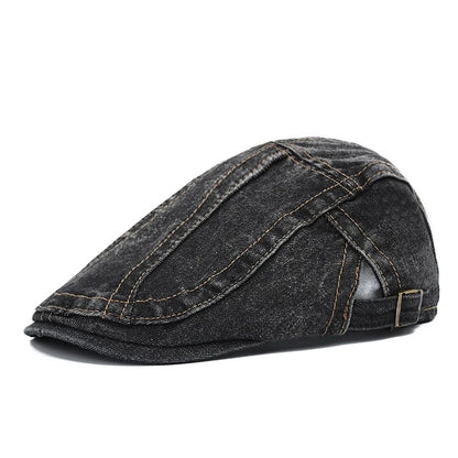 Japanese-Style Denim Newsboy Cap For Men Fashion Retro Hat Versatile Korean-Style Beret