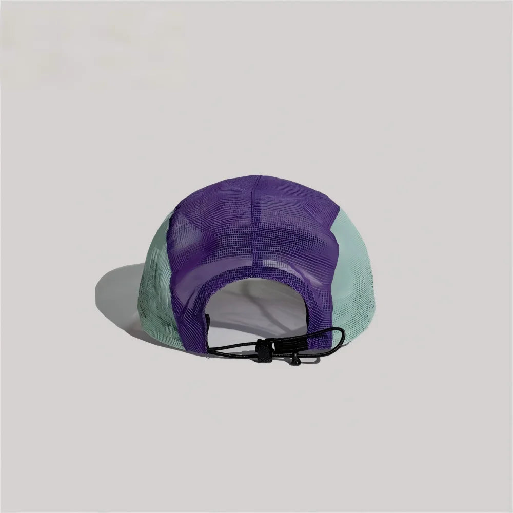Summer Thin Color Block Mesh Peaked Hat Lightweight Quick Dry Breathable Baseball Cap