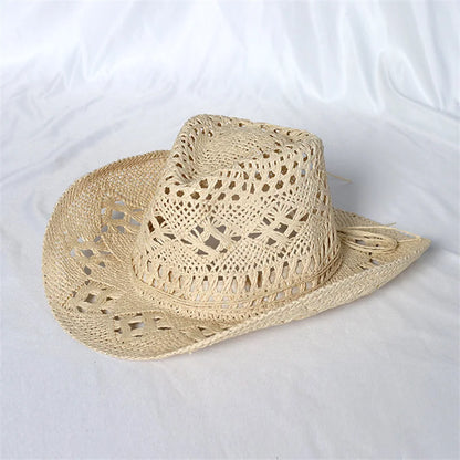 Vintage Summer Beach Bohemian Straw Hat Shell Women Men
