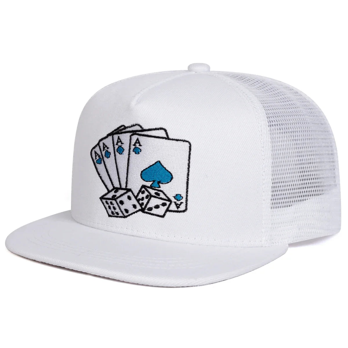 Unisex Poker Card Embroidery Hip-Hop Net Hats