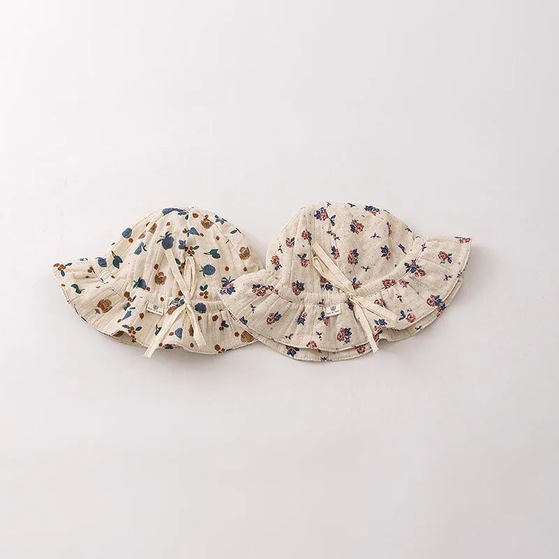 Cute Flower Baby Bucket Hat Ruffle Princess Baby Girls Cap