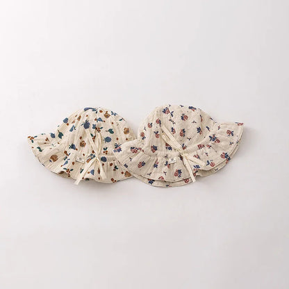 Cute Flower Baby Bucket Hat Ruffle Princess Baby Girls Cap