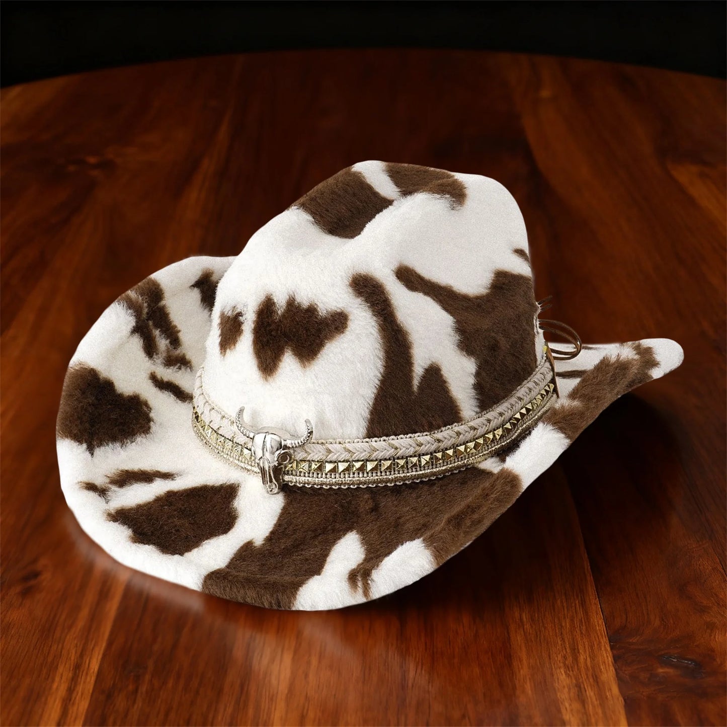 Stylish Zebra Print Cowgirl Hat Wide Brim Fedora Hats