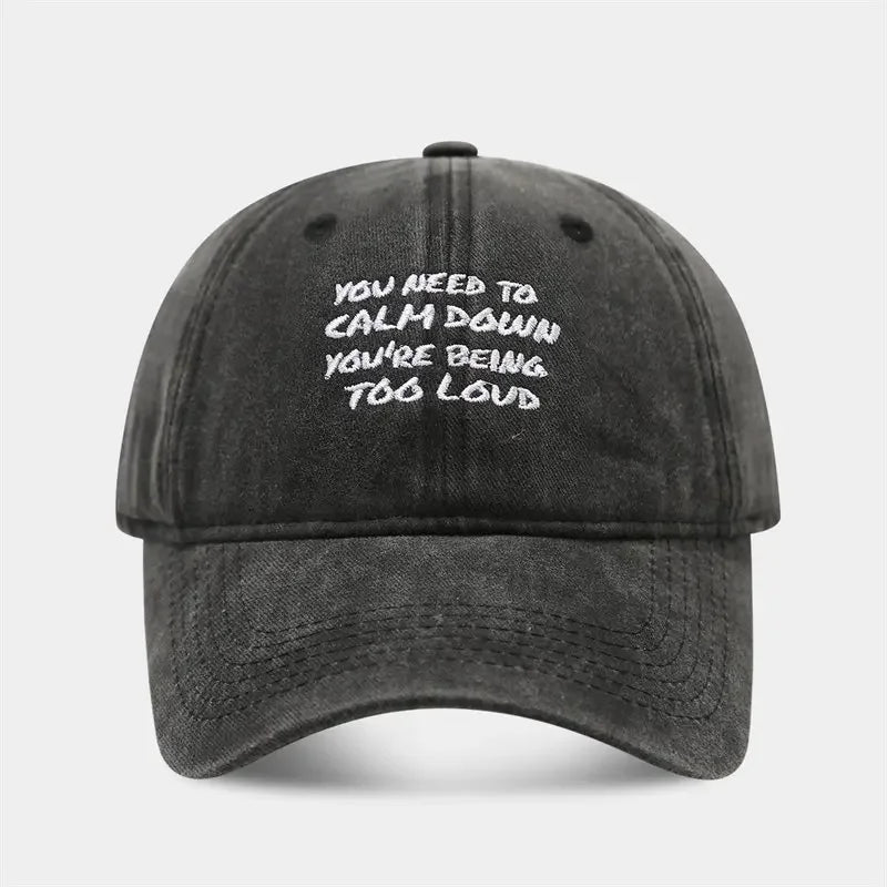 Four Seasons Cotton Letter Print Baseball Cap Adjustable