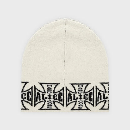 Winter Warm Cross Earflap Beanie Oversized Knitted Skullcap
