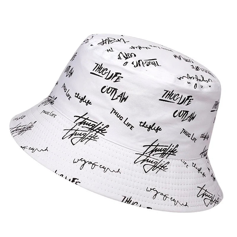 Unisex Letter Embroidery Printing Personality Bucket Hats
