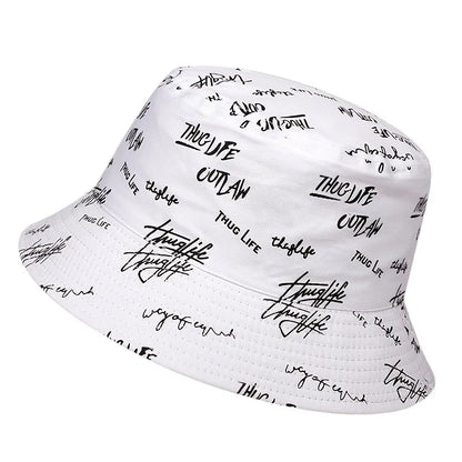 Unisex Letter Embroidery Printing Personality Bucket Hats