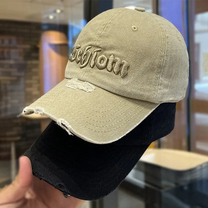 Vintage Washed Gradient Baseball Cap for Women