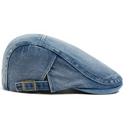 New Denim Cotton Beret Men Vintage Newsboy Cap Spring Autumn Casual Women