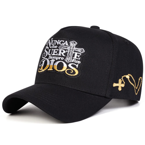 Unisex NUNCA FUE SUERTE Letter Embroidery Baseball Caps Outdoor Adjustable Casual Hats Sunscreen Hat