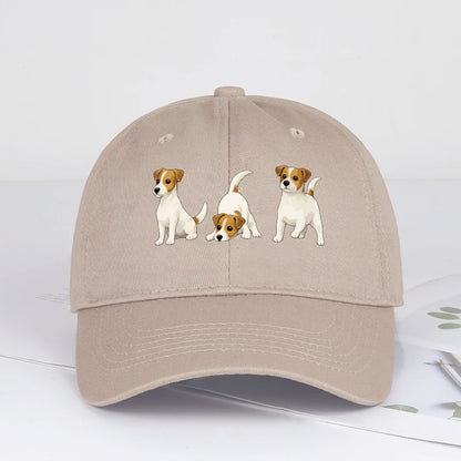 Adorable Jack Russell Terrier Trio Print Baseball Cap