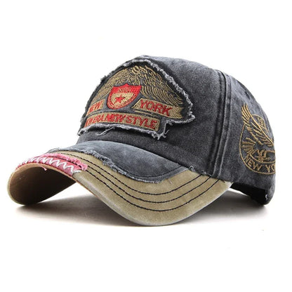 Unisex Washed Cotton Peaked Cap Fashion Letters Adjustable Snapback Baseball Caps Trucker Hat Bonnet