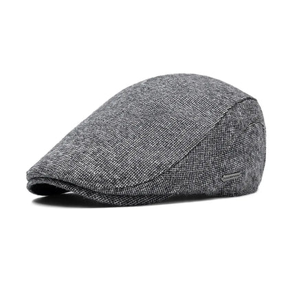 Autumn Winter Warm Fleece Beret Men's Knitted Flat Cap