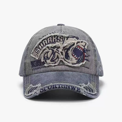 Unisex Shrrks Shark Embroidery Baseball Caps Spring Autumn