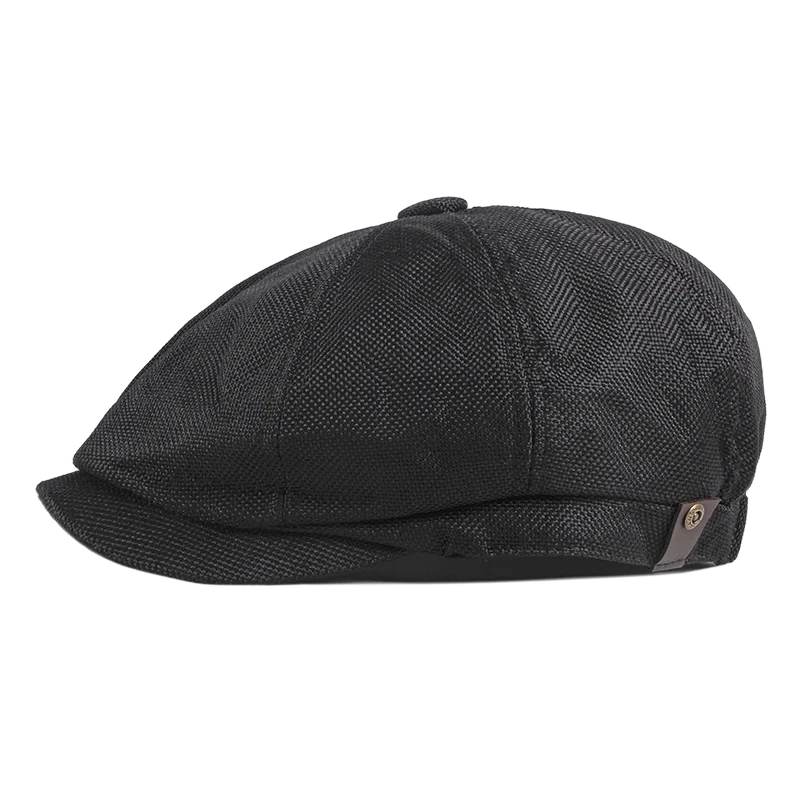 Adjustable Weave Linen-Like Cotton Newsboy Hat